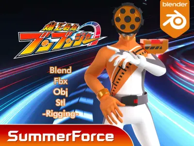 Boon Orange - Boonboomger Low-poly 3D model