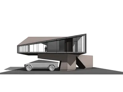 TESLA CYBERTRUCK House Revit 3D Model Low-poly 3D model