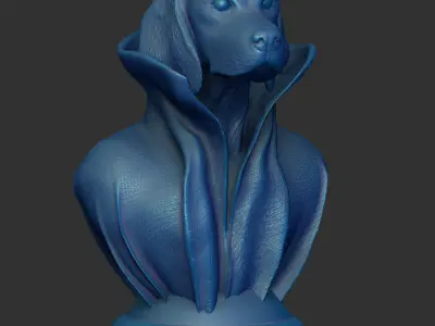 Beagle with Collar Cape on Pedestal 3D print model