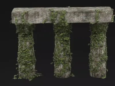 Greek Column Ivy 3D model