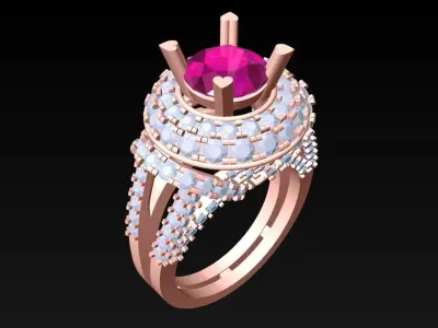 Diamond Ring - Womens Rings - N3400 3D print model
