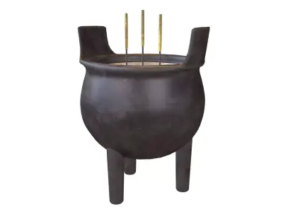 Cartoon Incense Burner v1 008 Low-poly 3D model