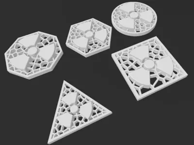 Nuclear Radiation Hazard Warning Signs 3D print model