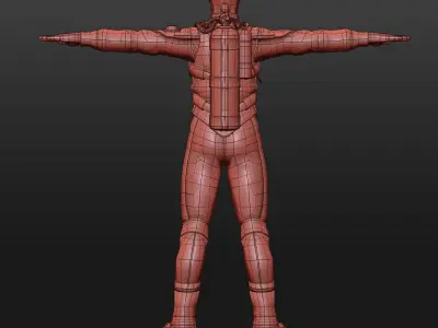 Diver - Dry Suit Low-poly 3D model