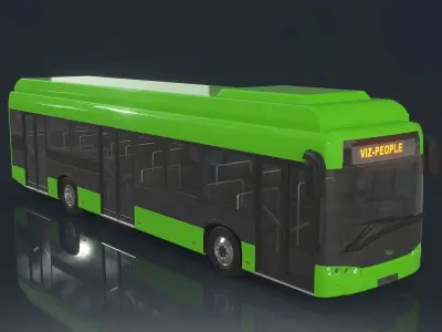 public transport vehicle tour bus Low-poly 3D model