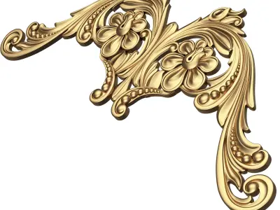 Corner Carved Plaster Molding Decoration 020 Low-poly 3D model