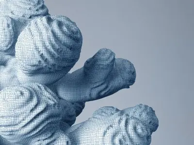 Author sculpture coral 3D model