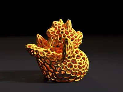 Ducky Dragon Voronoi 3D print model