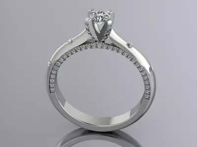 Elegant Diamond Ring Jewelry Gold  3D print model