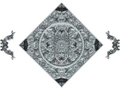 Decorative Ornamental 33 Low-poly 3D model