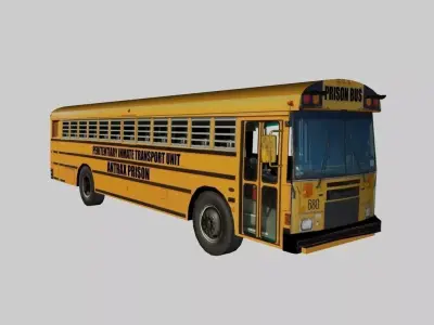 Prison Bus Low-poly 3D model