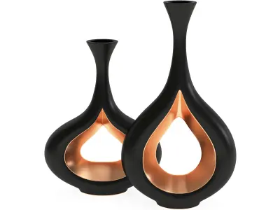 Black and Gold Decorative Vase  3D model
