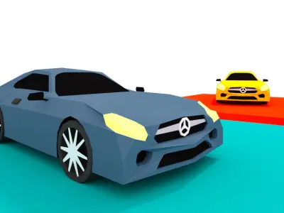  low poly mercedes sls Low-poly 3D model