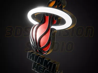 Miami Heat logo - Cinematic - 3D print 3D model