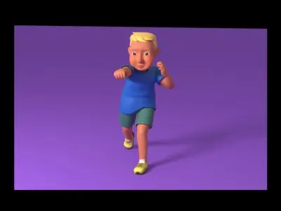 The sports men Low-poly 3D model