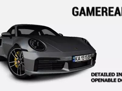 Porsche 911 992 Turbo S 2021 Gameready Low-poly 3D model