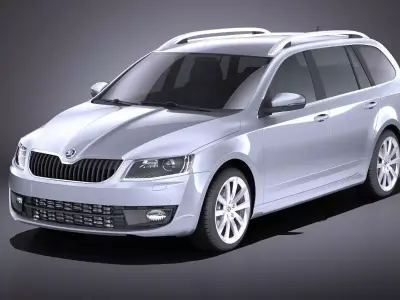 Skoda Octavia 2015 combi VRAY 3D model