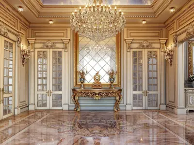 Aged Beveled Accent mirror 3D model