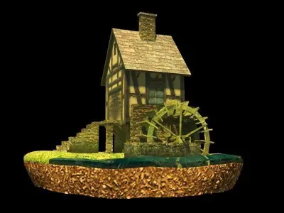 Water mill 3D model