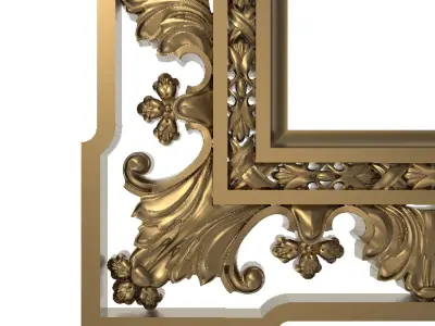 Carved Picture Frame 3D model 2