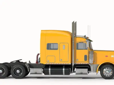 Detailed Peterbilt 379 with interior 3D model