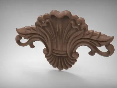 Floral Wood Carving for Furniture - 6 3D model