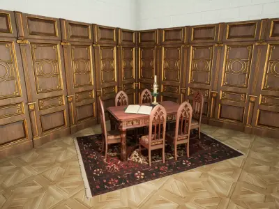 Gothic dining set 3D model