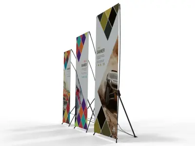 X-Banner Display Set - 3 Sizes 3D model