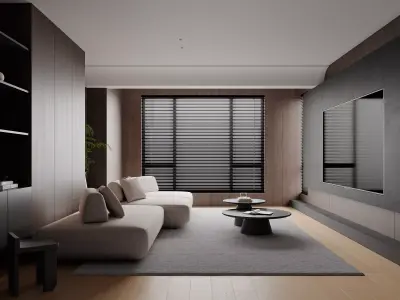 Modern living room dining room interior scenes 185 3D model