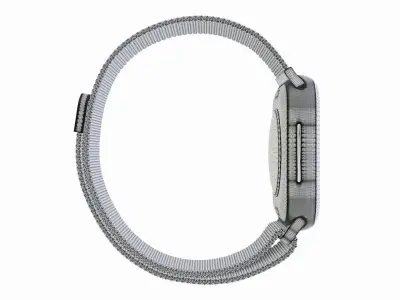 Apple Watch Series 8 Silver Stainless Steel Milanese Loop Low-poly 3D model