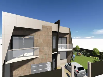 Modern House with plans 130 sq m  3D model