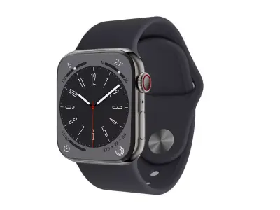 Apple Watch 8 Series - Graphite with Sport Band 3ds Max 3D model