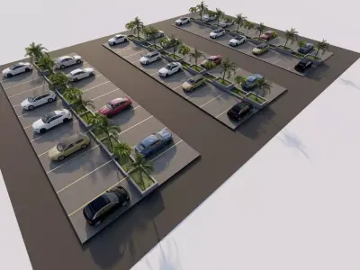 Parking-Parking Lot 3D model 11
