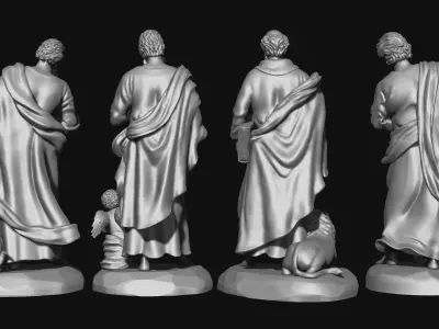 The Four Evangelist - CNC Rounting - Wood - Stone - Metal 3D print model
