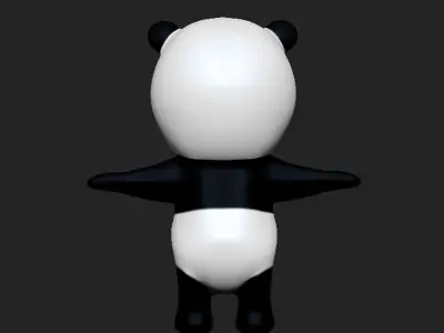 Cartoon Panda 3D Model Low-poly 3D model