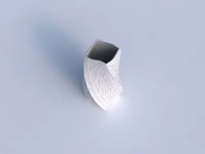 Vase twisted quadratic with wavy grid plates 3D print model