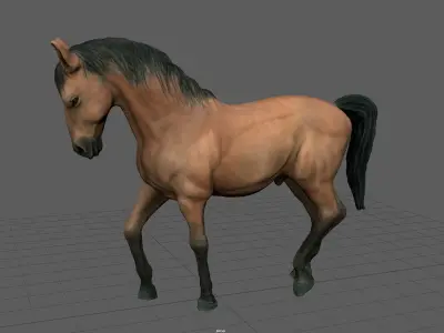 SPANISH HORSE Low-poly 3D model