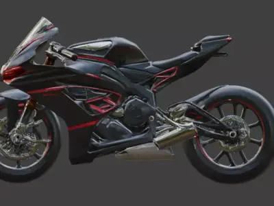 Futuristic Cyber Racing Motorcycle 3D Model Low-poly 3D model