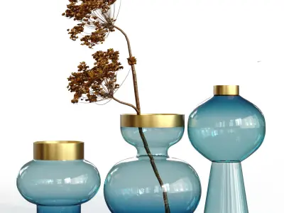 Set bouquets Blue 3D model