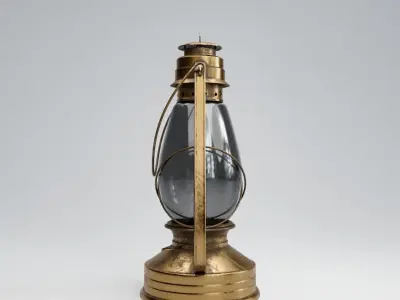 Oil Lamp Low-poly 3D model