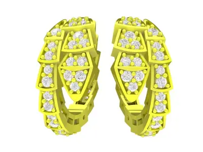A6177 Luxury Diamond Snake Earrings 3D print model