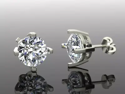 Women Diamond Earrings 3D print model