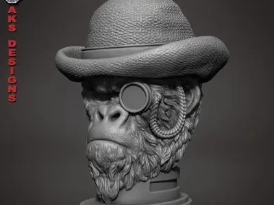 Gentlemen Gorilla Penstand cum flowerpot 3D print model