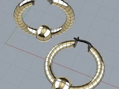 hoop earings with enhancer balls 3D print model
