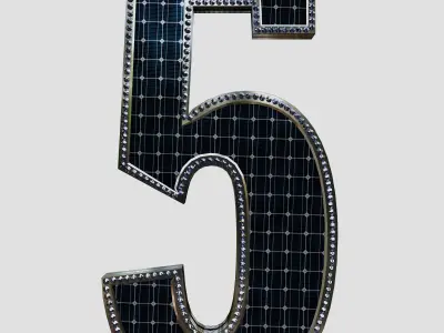 Solar Panel Number - 5 3D model