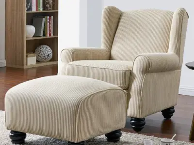 Brougham Wingback Chair and Ottoman - 2 Colour 3D model