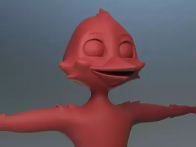 Duck Character Rigged and Morph Low-poly 3D model