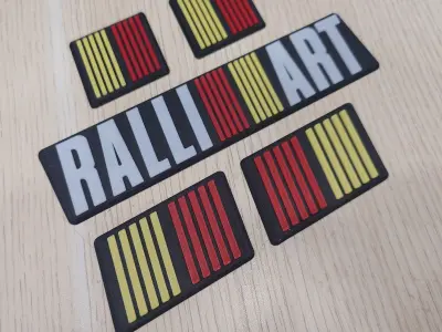 Mitsubishi Rally Art Logo Set 3D print model