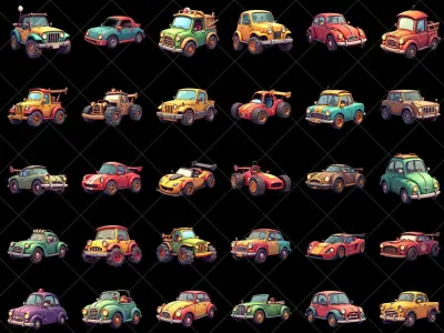 163 Transparent Fantasy Car Game Asset Texture
