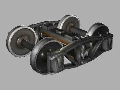Train Bogie Low-poly 3D model